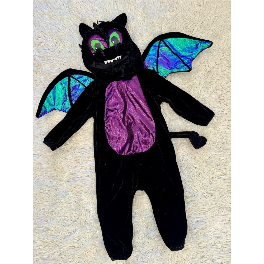 Adorable Cutest Bat Costume Unisex Baby Toddler One Size 4pc Jumpsuit Wings Mask